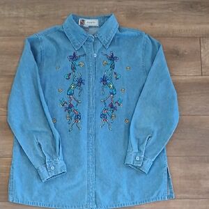 Embroidered Denim Shirt